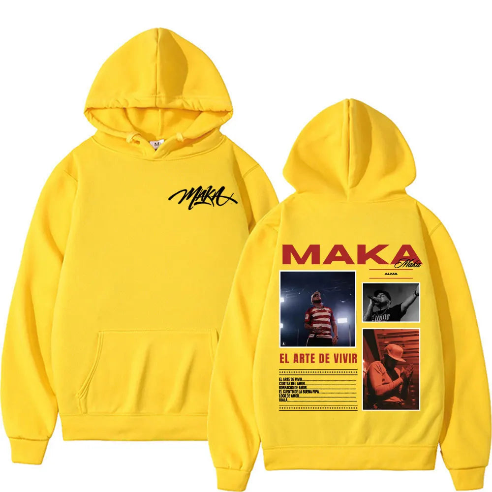 Rapper Maka Aura 2025 Tour Merch Hoodies Men Women Harajuku Hip Hop Street Sweatshirt Casual Fleece Long Sleeve Pullovers Hoodie