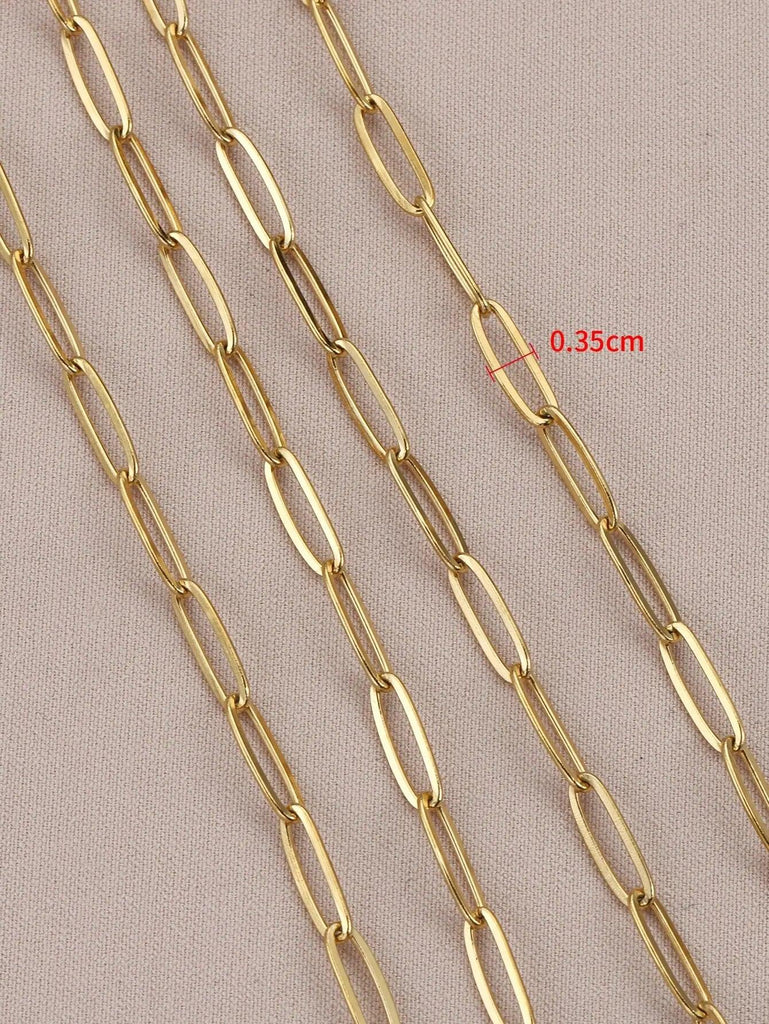 1Meter 2Meters Stainless Steel Flat Chains For Jewelry Making DIY Components Accessories Material
