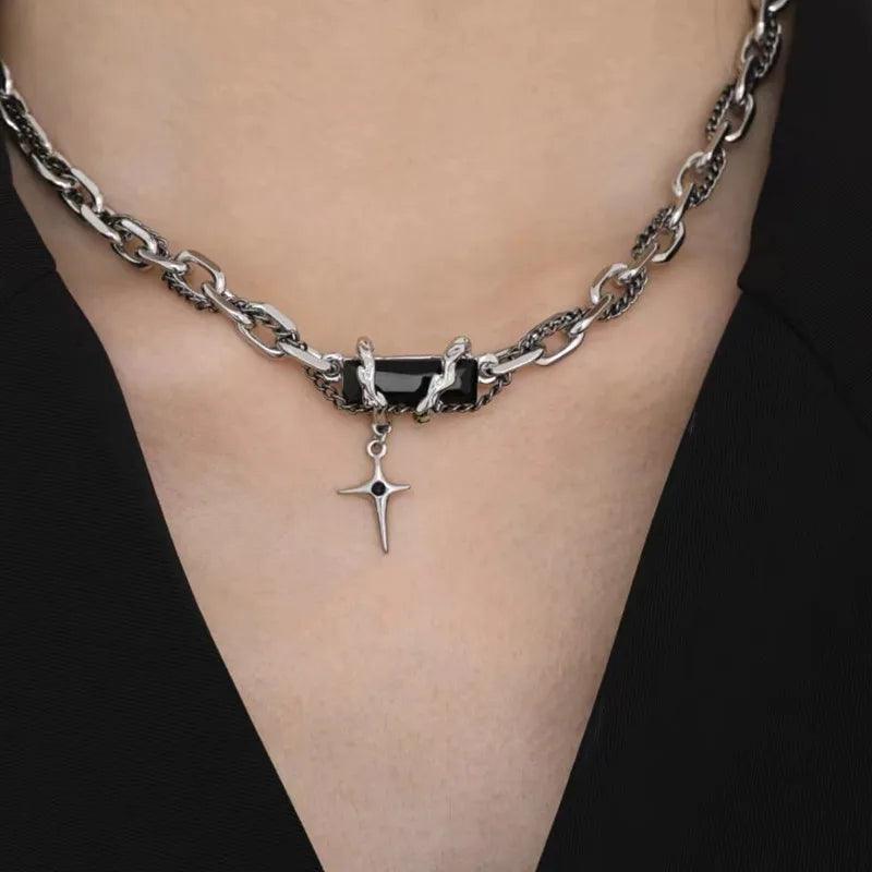 RAKOL New Brambles Unisex Choker Necklace Women Hip-hop Gothic Punk Style Barbed Wire Thorns Pendant Chain Valentine's Day Gifts