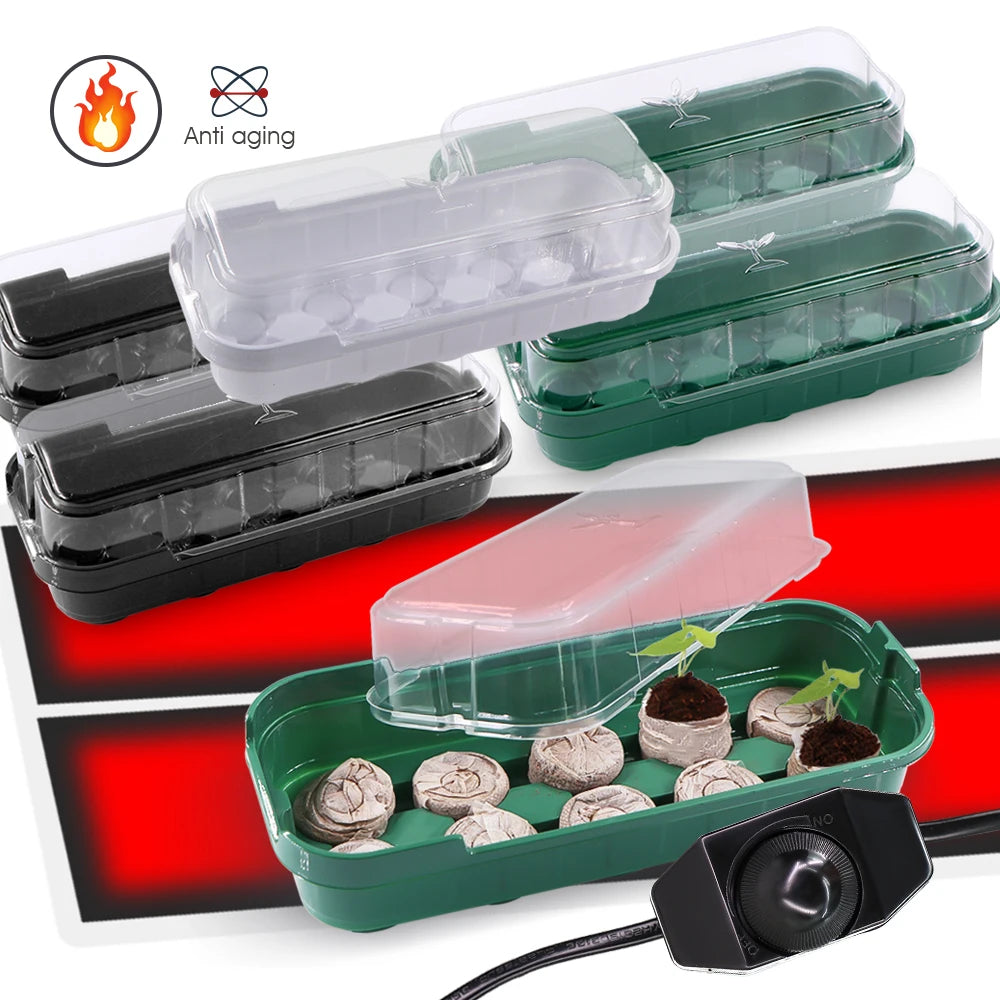 14/35W Plant Heating Pad Warmer Heat Mat  Nursery Seedling Trays Greenhouse Germination Box US/EU/UK/AU Plug Temperature Control