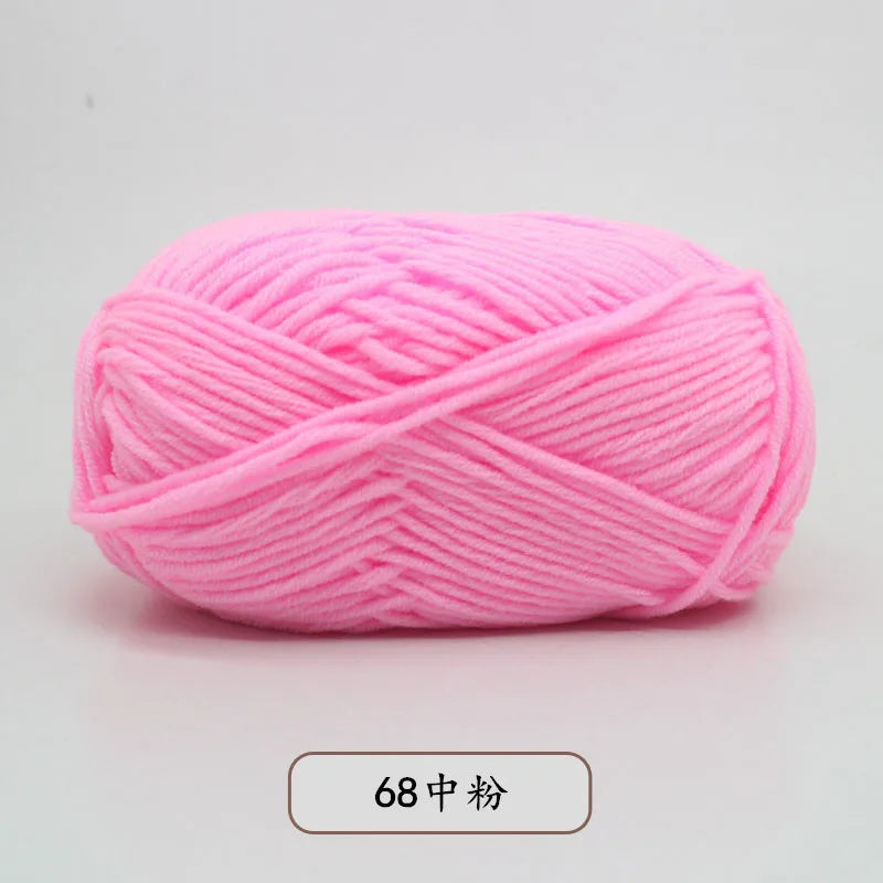4ply Milk Cotton Knitting Yarn Set for Crochet Crafts and DIY Projects