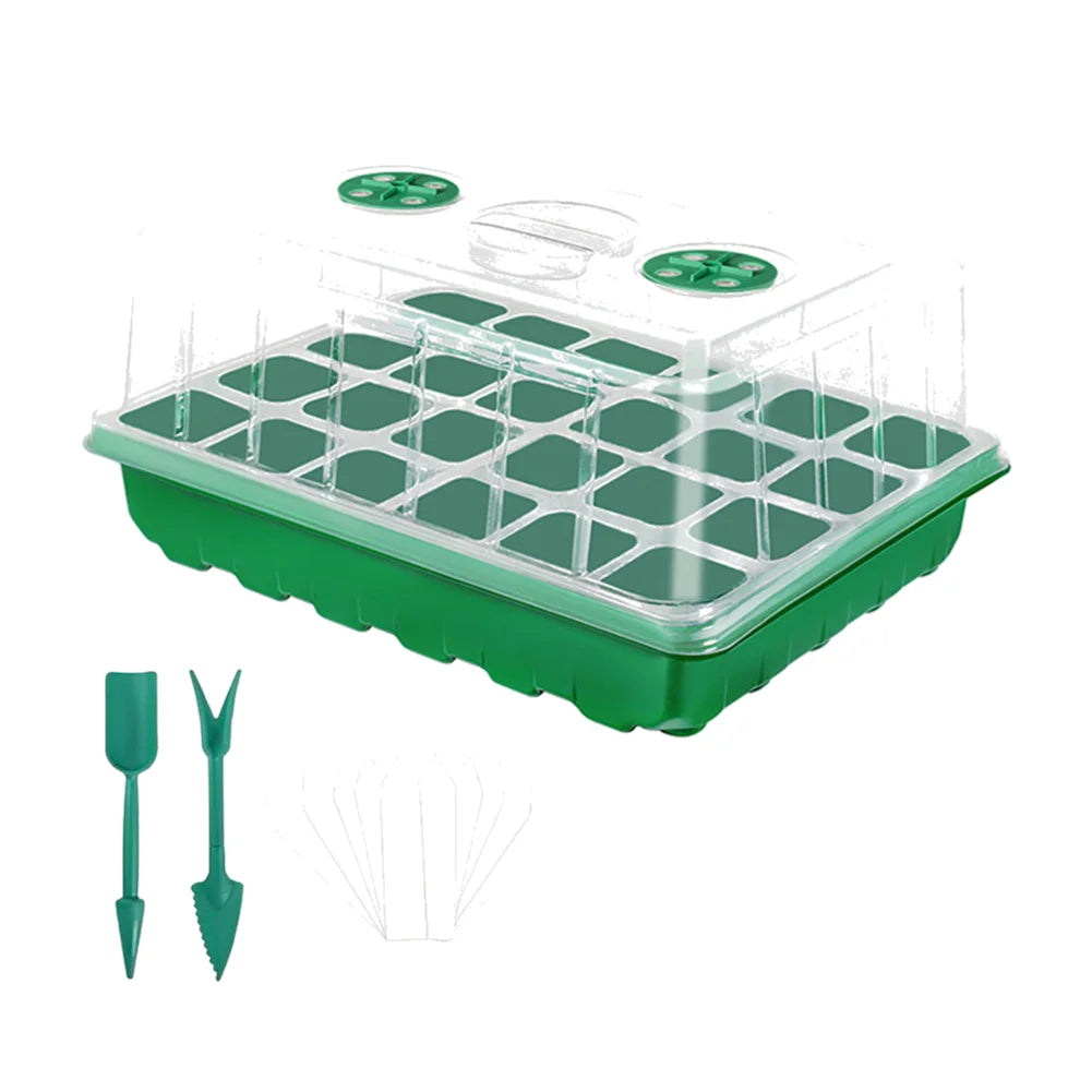 24/48 Holes Seed Starter Trays Vegetable Seedling Pots Seedling Tray with Humidity Dome Seed Germination Plant Pots Grow Box