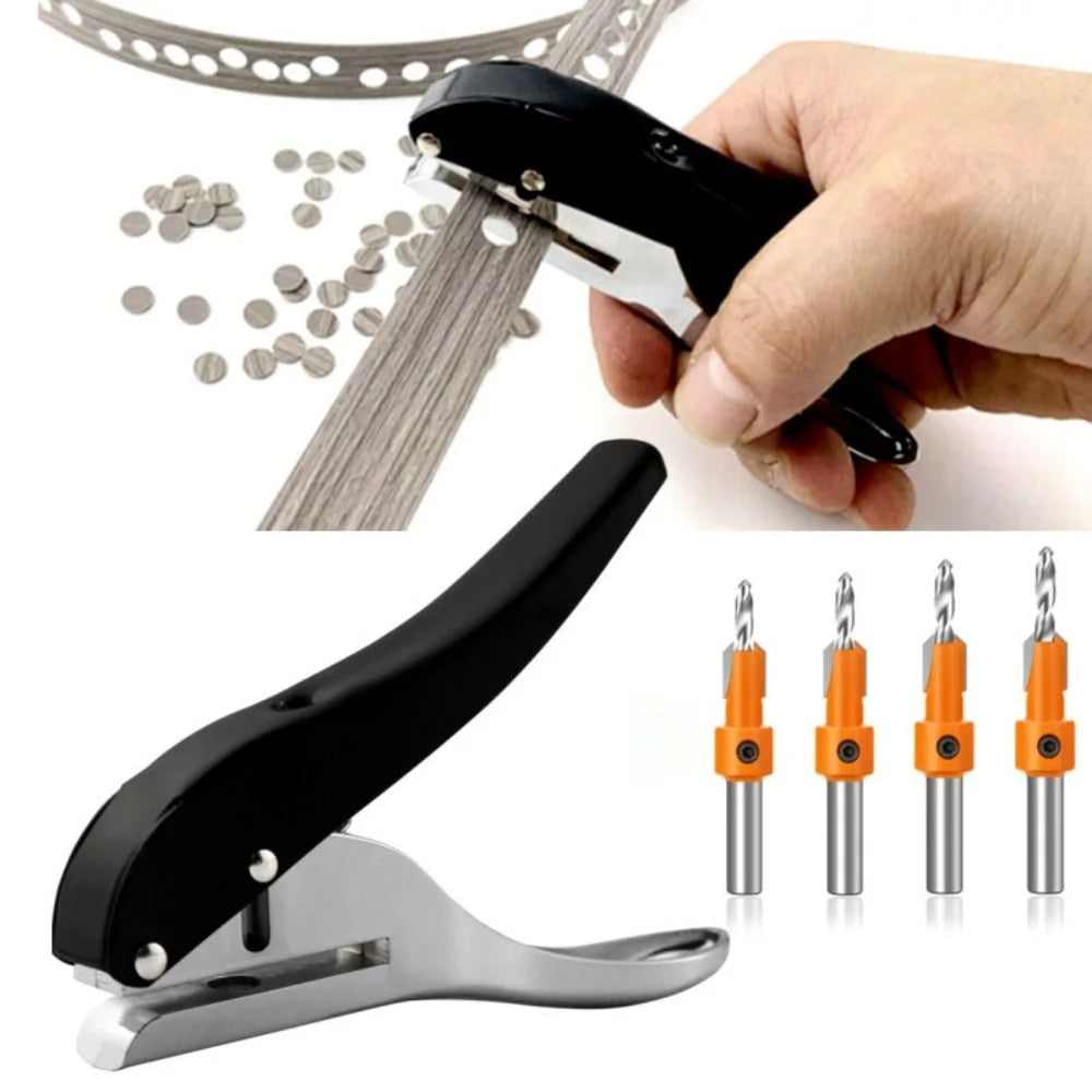 Hole Dia 3-10MM Handheld Hole Puncher DIY Leather Edge Banding Punching Pliers Screw Hole Hat Woodworking Tool