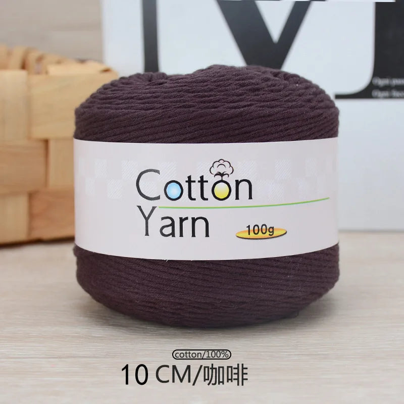 100g 100 Percent Cotton Hand Knitting Yarn Soft Crochet Yarn for Sweater Scarf Blanket Hat and Amigurumi