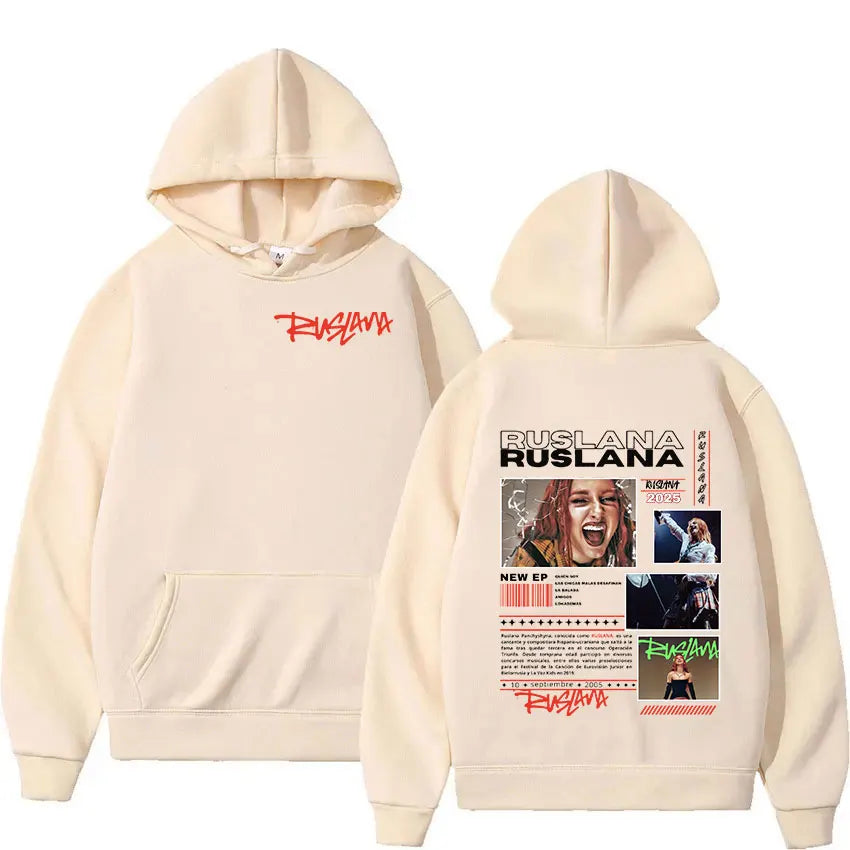 RUSLANA Tour 2025 Album Print Hoodie Men Women Vintage Long Sleeve Fashion Sweatshirt Hip Hop Loose Pullover Hoodies Streetwear