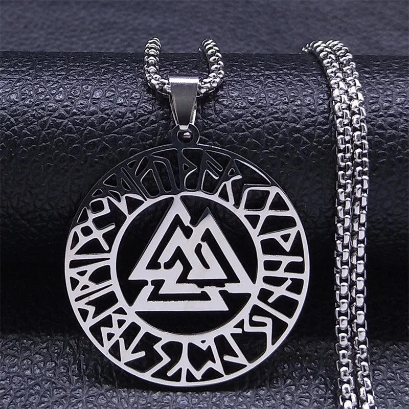 Stainless Steel Witchcraft Vortex Necklace Silver Color Viking Triskelion Celtic Knot Spiral Triskele Necklace Jewelry N7062S02