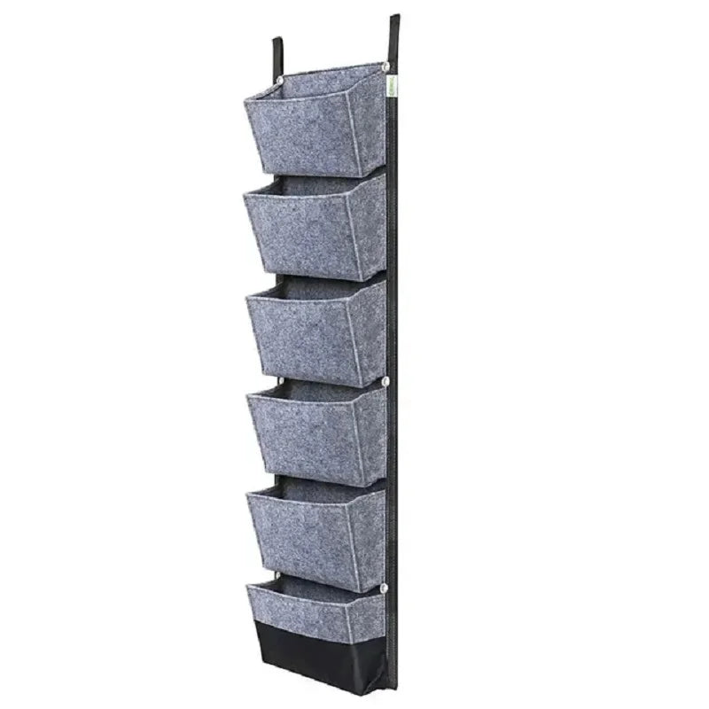 New 6 Pocket Vertical Growing Planting Bag Felt Wall Hanging Flower Vegetable Growing Container Outdoor Indoor Garden Planter