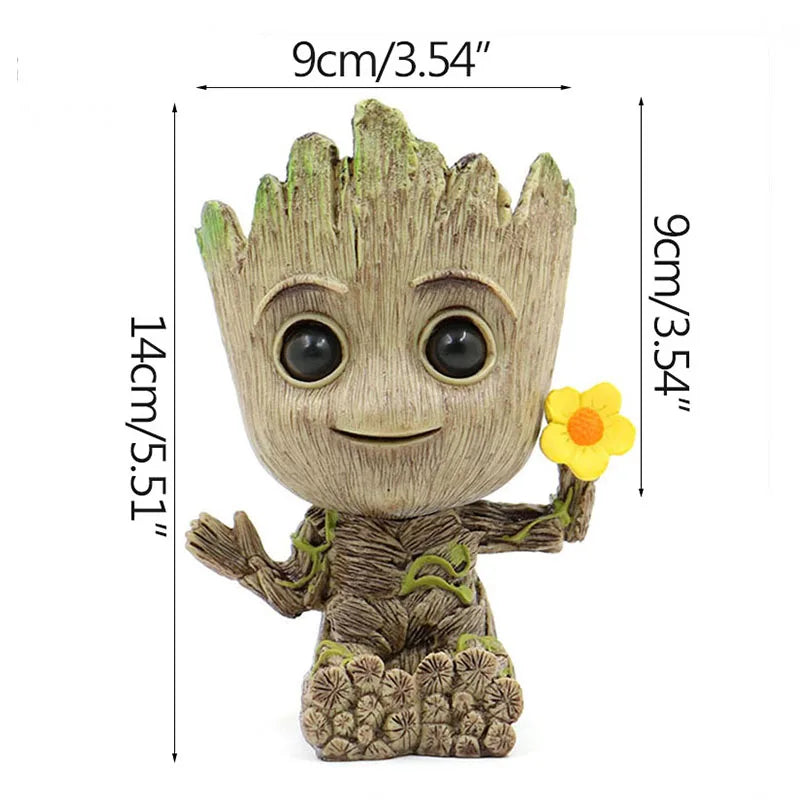Groot Flower Pot Groot Flower Home Decoration Vases Multifunction Ornaments Arrangement Action Character Figurine Pen Holder