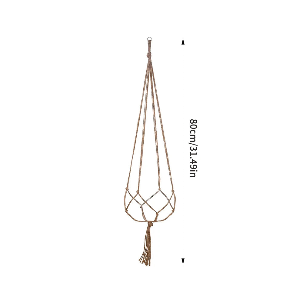 1PC Creative Woven Garden Flowerpot Net Cotton Hemp Rope Hand-Woven Simple Indoor And Outdoor Hanging Wall