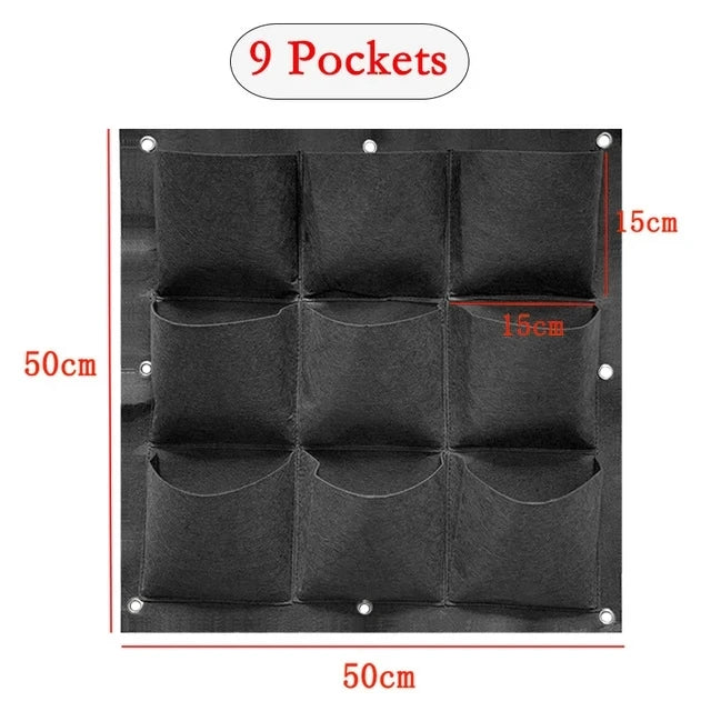 Green Plant Growing Bag Big Size Pockets Planter Vertical Garden Vegetable Living Growing Bags Flowers Supply Garden Planter Bag