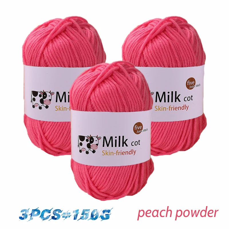 150g Milk Yarn Handmade Medium Coarse DIY Weaving Yarn Ball for Knitting Sweaters Hats Scarves and More