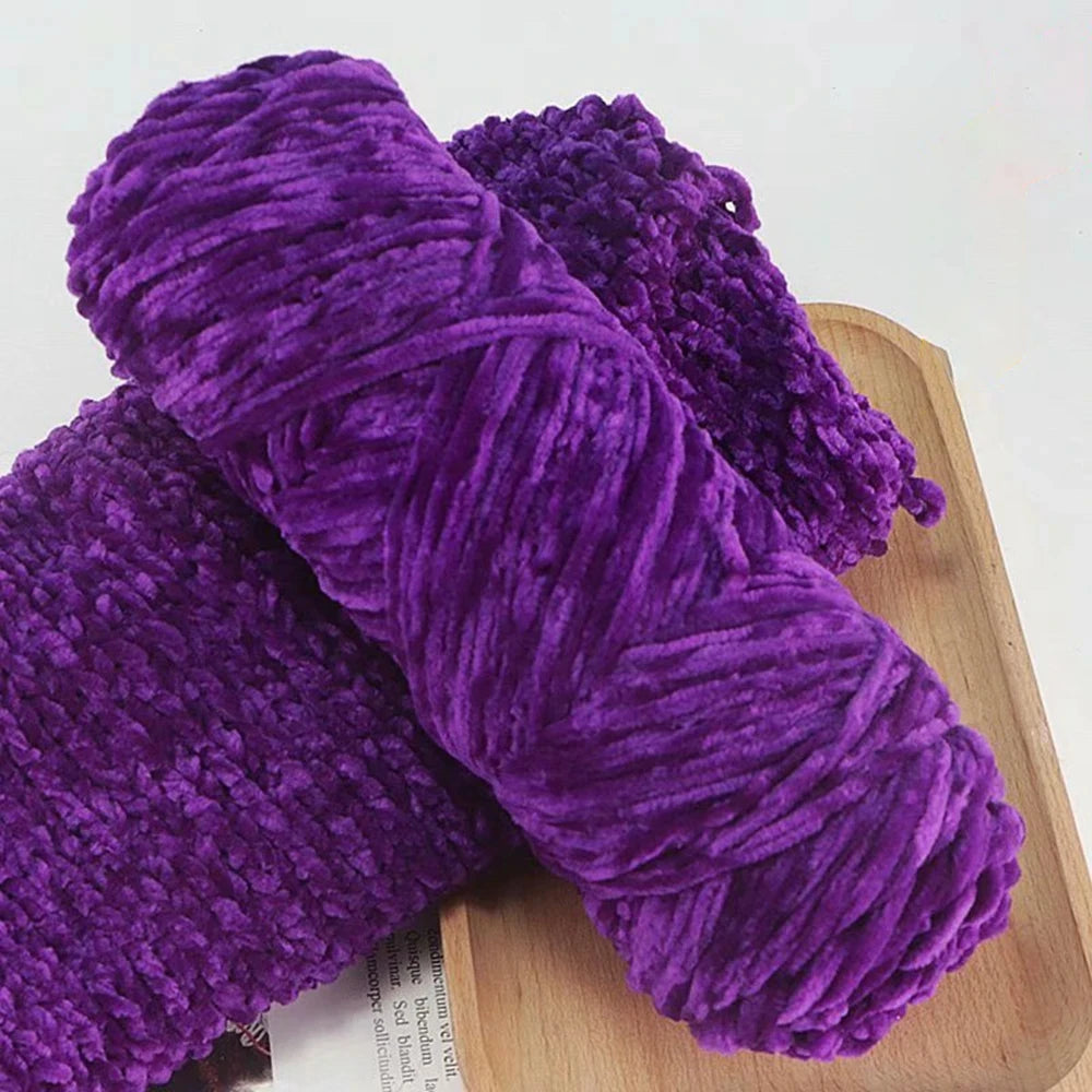 Chenille Soft Velvet Yarn 95g Blended Knitting Wool for Handmade Scarf Coat Baby Blanket and Hat