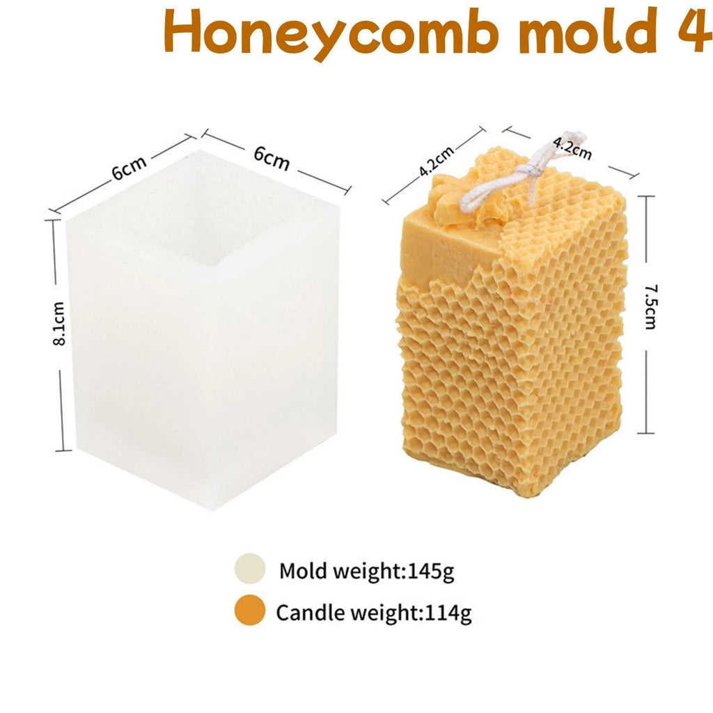 3D Bee Honeycomb Candle Molds Beehive Pillar Silicone Mold DIY Homemade Beeswax Scented Plaster Candle Soap Mold Home Decor