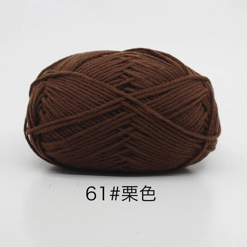 4ply Milk Cotton Knitting Yarn Set for Crochet Crafts and DIY Projects