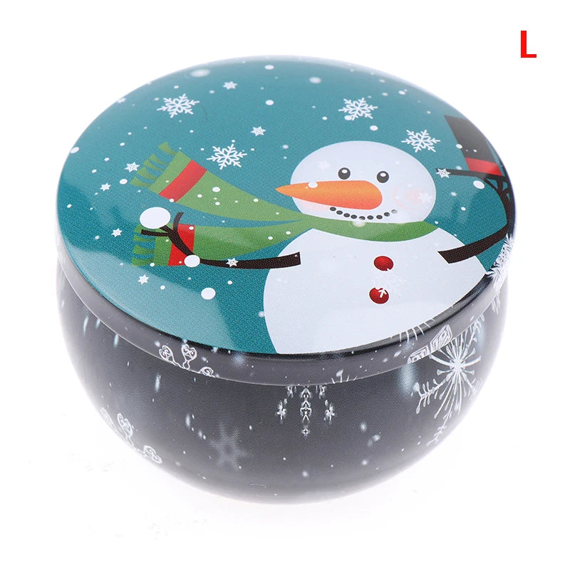 Portable Travel Christmas Aromatherapy Candle Jar Christmas Scented Candle Tin Jar Portable Travel Soy Wax Plant Candle Gift Box