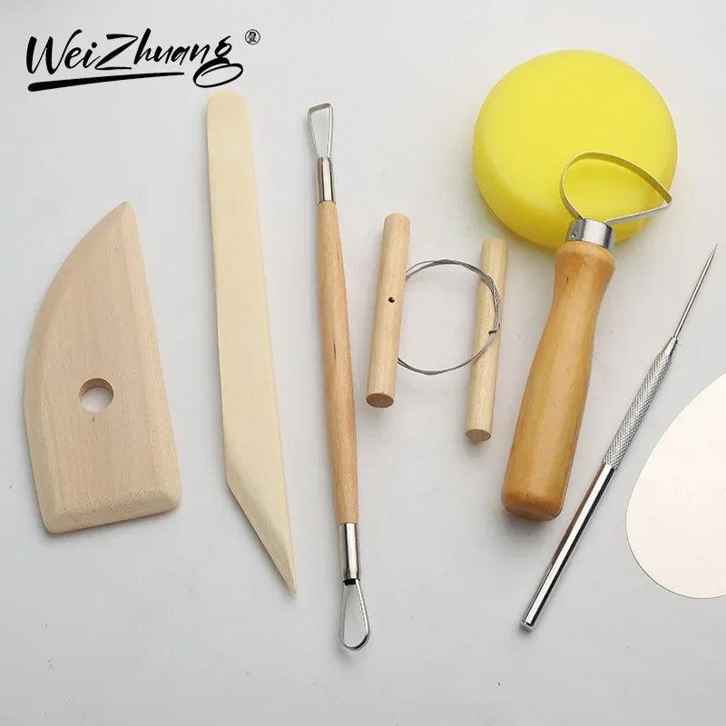 Clay clay sculpture 8-piece set of art supplies DIY sculpture styling tools manufacturers soft pottery pottery t...