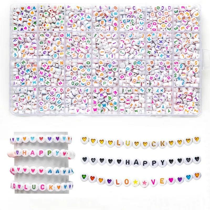 Friendship Bracelets Making Kit 1400PCS Letter Beads Assorted Alphabet Beads Preppy Beads Jewelry Making Kit with Beads Case