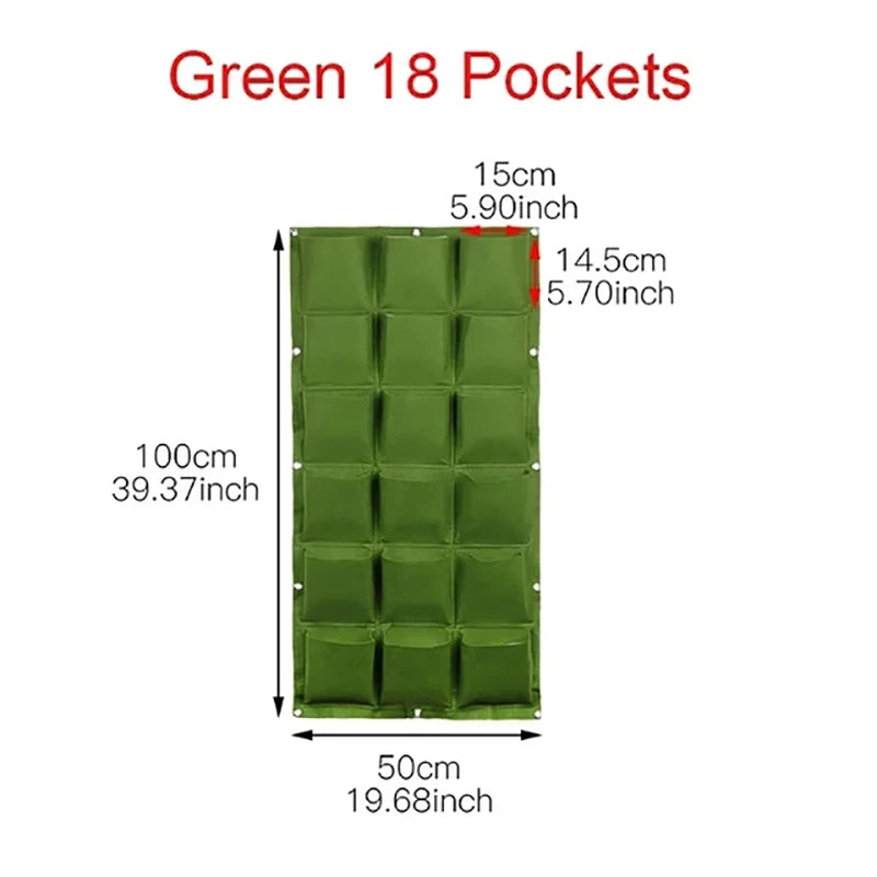 Wall Hanging Planting Bag Multiple Pockets Grow Bag Planter Vertical Garden Vegetable Living Bonsai Flower Plant Pot Home Supply