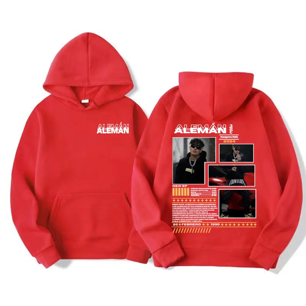 Rapper Aleman Homegrown Mafia Tour Album Merch Sweatshirt Men Women's Clothing Fashion Hip Hop Punk Style Casual Pullover Hoodie
