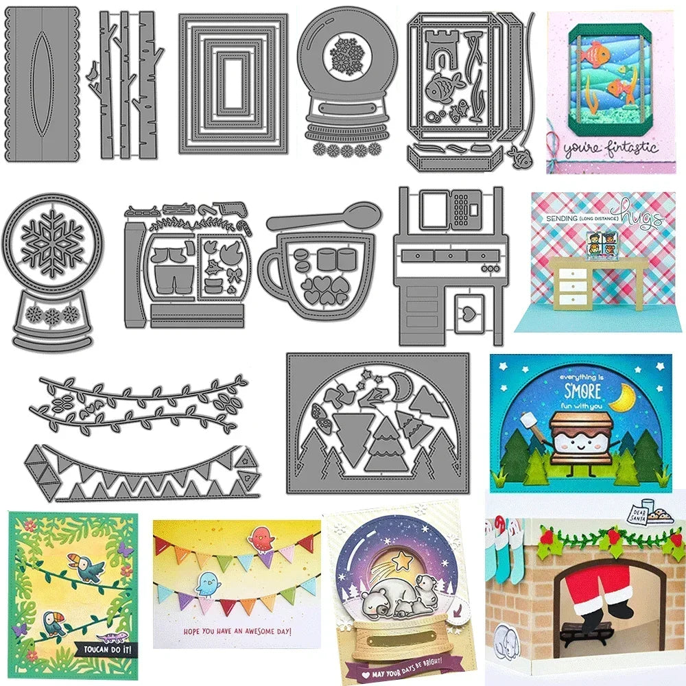 Magic Iris Snow Globe Add-On Metal Cutting Dies Embossing Diecut Beehive for DIY Card Making Scrapbooking Crafting Supplies