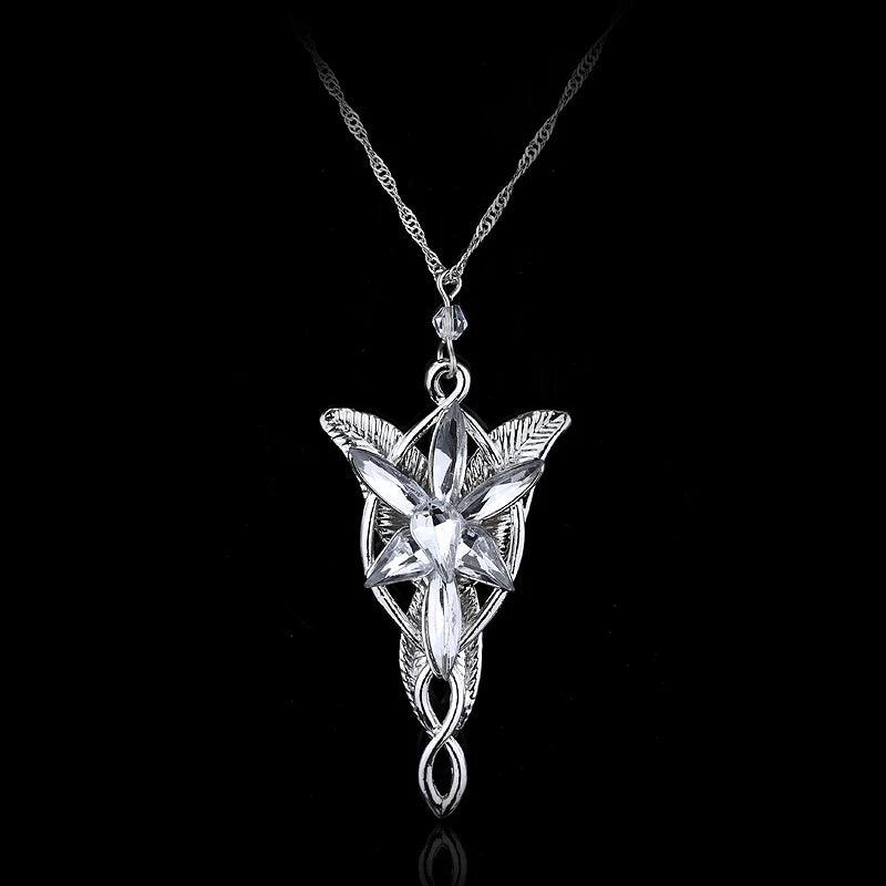 Movie The Lord Arwen Evenstar Necklace Elf Princess Arwen Twilight Star Crystal Pendant Necklaces for Women Choker Jewelry Gift