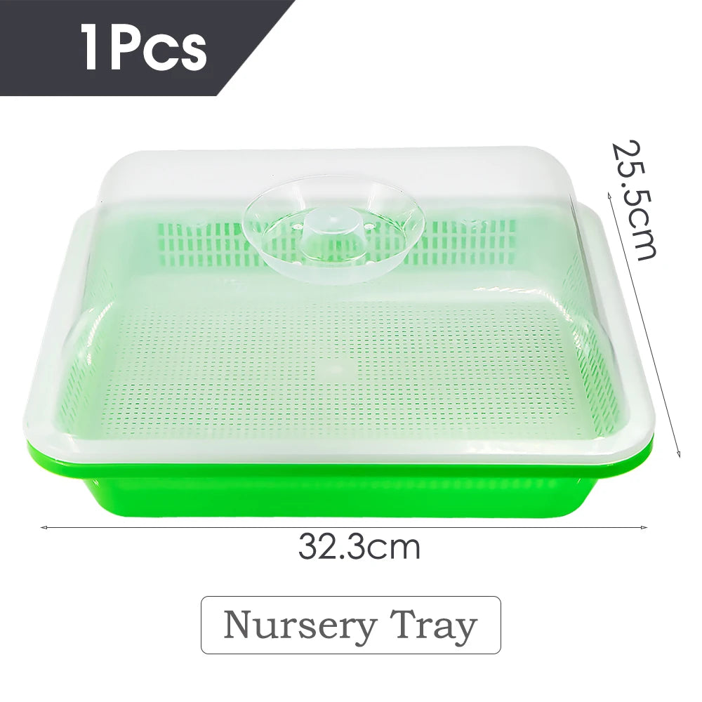 1/3/5 pcs Green Seedling Tray Germination Box Humidity Transparent Cover Greenhouse Indoor Garden Potted Seedlings Growth Tool