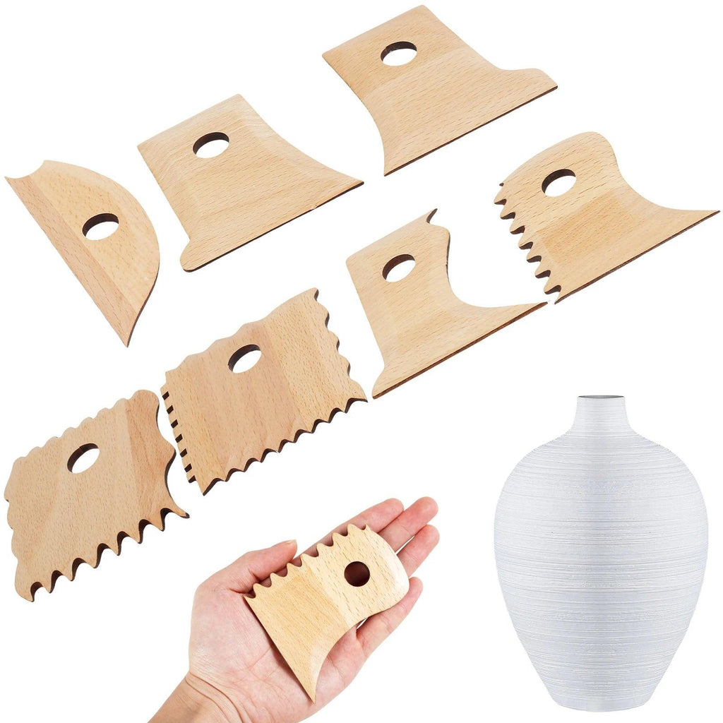 7 Pcs Pottery Ribs Beech Wood Pottery Tools DIY Pottery Clay Foot Shaper Tools Multipurpose Pottery Shaping Trimming Tools