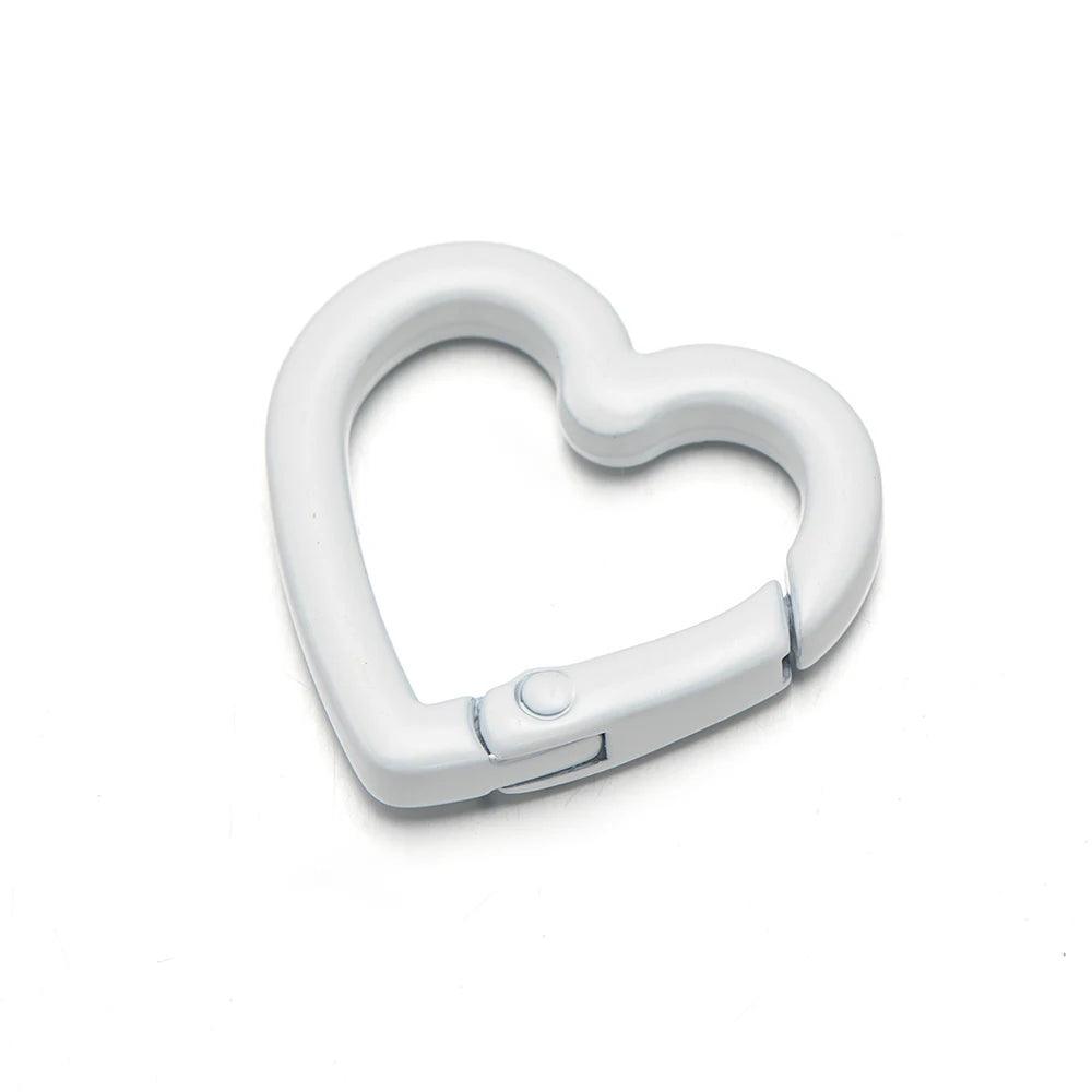 5pcs Heart Carabiner Trigger Snap Clip Spring Keyrings Buckle Hooks for Key Ring Keychains Bag Purse Handbag Craft Making Supply