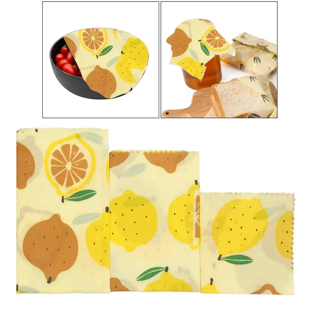 4 Pieces Reusable Beeswax Food Wraps for Sandwich Biodegradable Food Cover