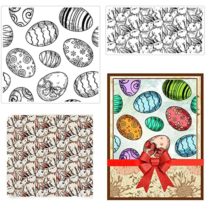 Egg Clear Stamps Rubber Scrapbooking Stamps Blackground Easter Rabbit for Card Making DIY Thanksgiving Card Photo Album Decor