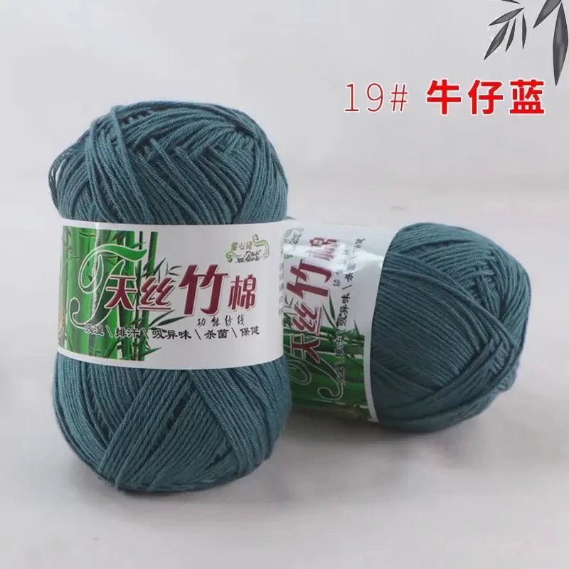 Bamboo Charcoal Cotton Yarn For Weaving 50g Ball DIY
