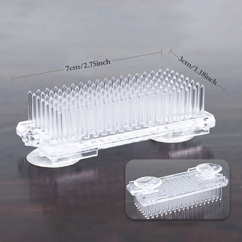 Round Ikebana Kenzan Flower Frog Suction Cup Plastic Arranging Tool Art Fixed Rubber Base Holder Floral Decor Pot Vase