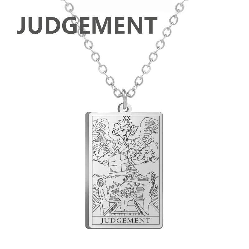 Stainless steel Cassic Tarot Pendant Necklace Major Cigano fortune Telling Necklace Star/Moon/Death Symbol Pendant Accessory