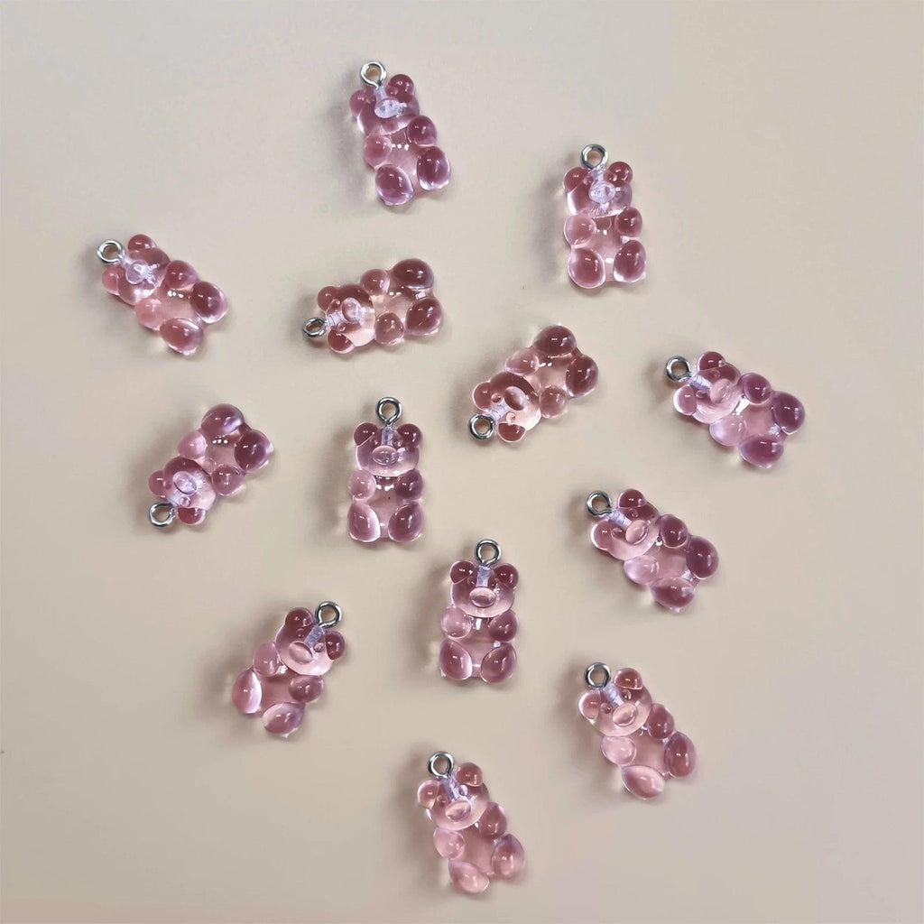 20 Pieces Of Colorful Candy Teddy Bear Gummie Jewelry, Diy Pendant, Cute Earring Necklace, Creative Discovery 20x10mm