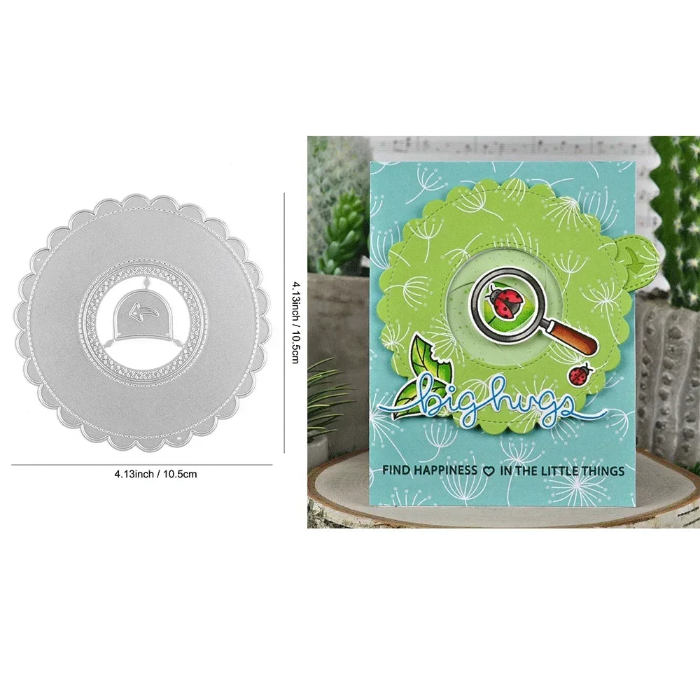 Magic Iris Camera Pull Tab Bundle Clear Stamps and Metal Cutting Dies for DIY Craft Card Making Scrapbooking Decoration