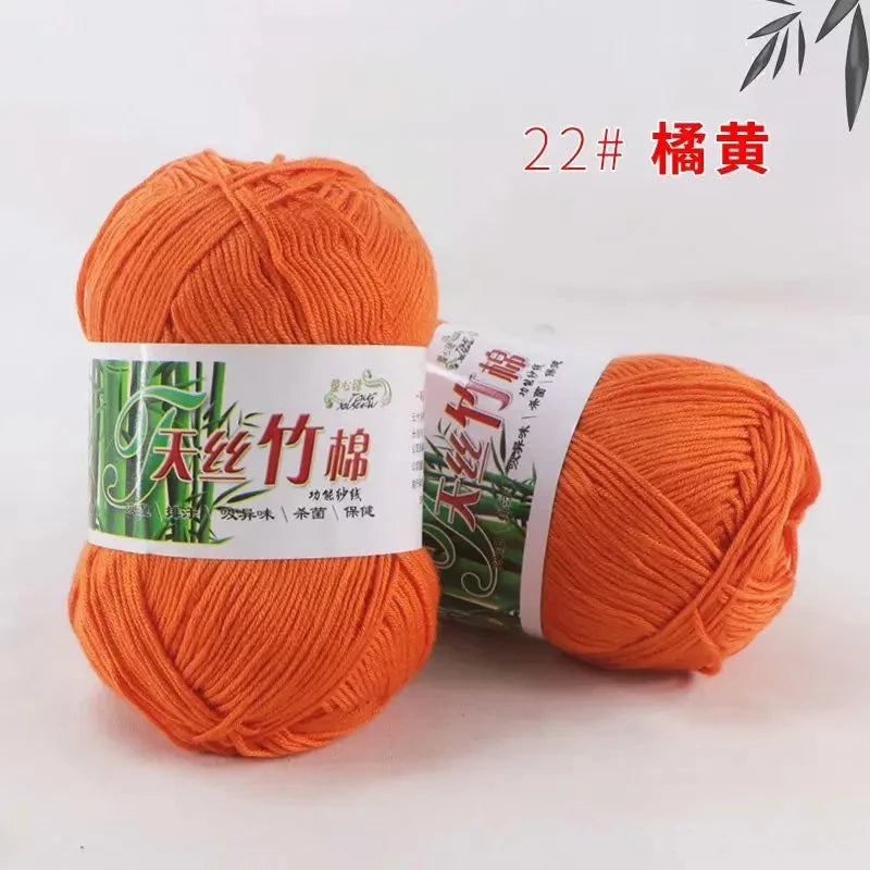 Bamboo Charcoal Cotton Yarn For Weaving 50g Ball DIY