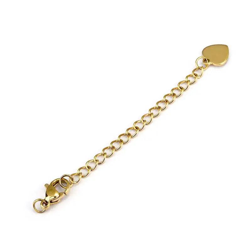 5pcs Stainless Steel Extension Extended Tail Chains With Lobster Clasps Connectors Findings For Bracelet Necklace Tail Chain