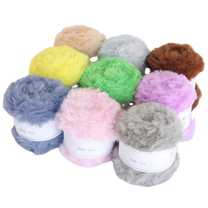 50g Faux Mink Fur Plush Chunky Yarn Wool Cashmere Hand Knitting Crochet Yarn Thread for Sweater Baby Clothes Scarf