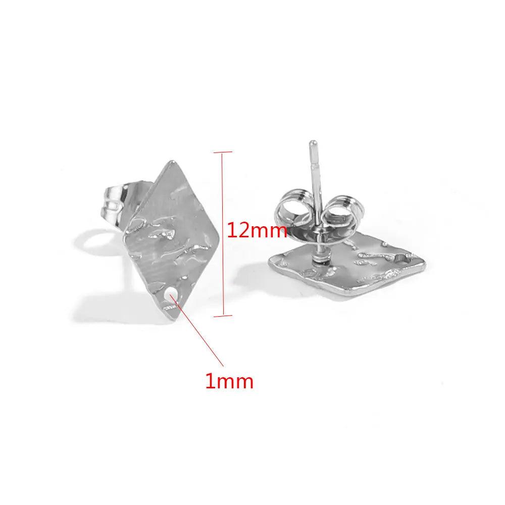 10pcs Stainless Steel Earring Posts with Loop Hole Star Moon Pattern Ear Studs Base for DIY Earring Jewelry Making Supplies