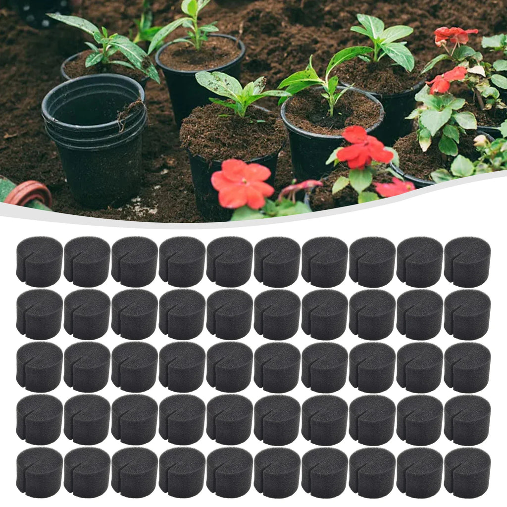 30 PCS Garden Planting Clone Collars Neoprene Inserts Sponge Block For Net Pots Hydroponics Systems Germination DIY Garden Tools