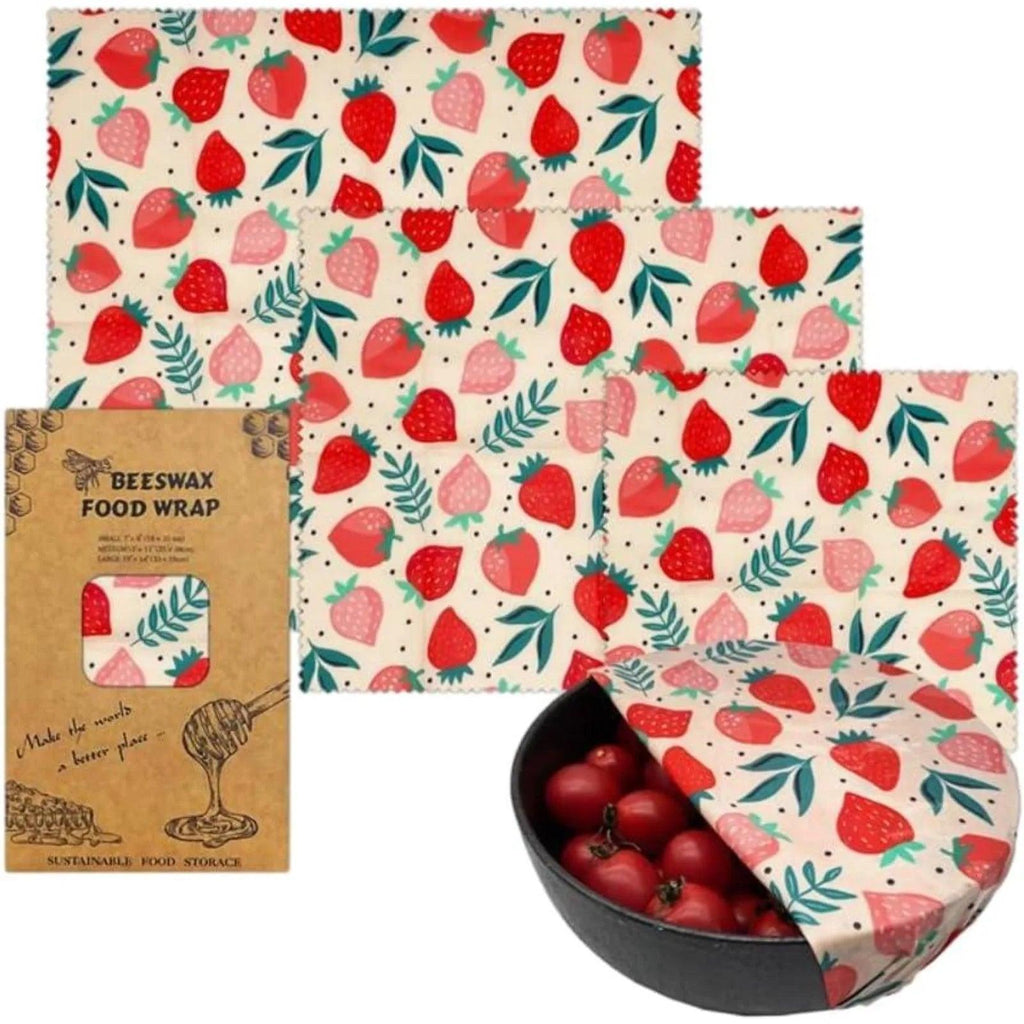 Set of 3 Pcs Beeswax Wraps for Food Eco-Friendly Reusable  Beeswax Paper Set for Storage Fruit Bread Sandwich, Bowl Covers