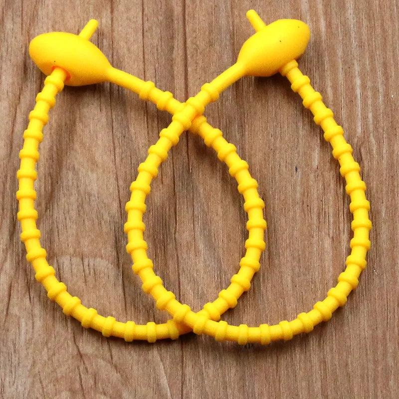 10Pcs/Lot 13 Color Silicone Reusable Bag Ties Twist Wire Fasten Cable Zip Tie Headset Data Line Universal Magic