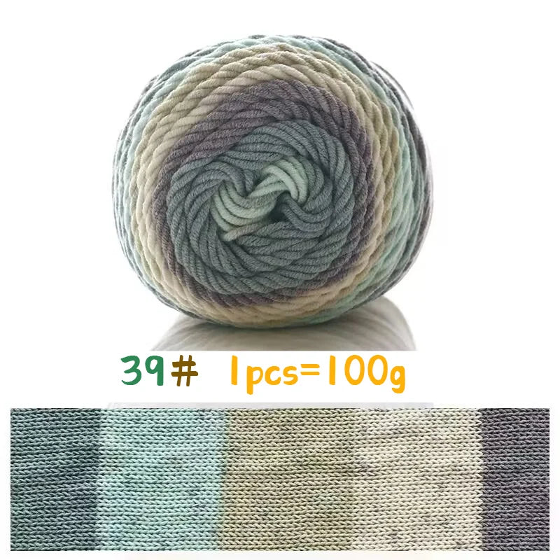 Rainbow Colorful Cotton Yarn Ball For Handwoven Projects