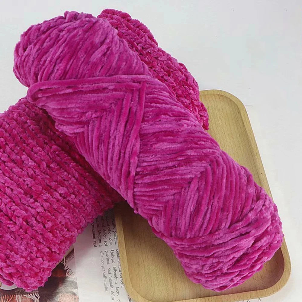 Chenille Soft Velvet Yarn 95g Blended Knitting Wool for Handmade Scarf Coat Baby Blanket and Hat
