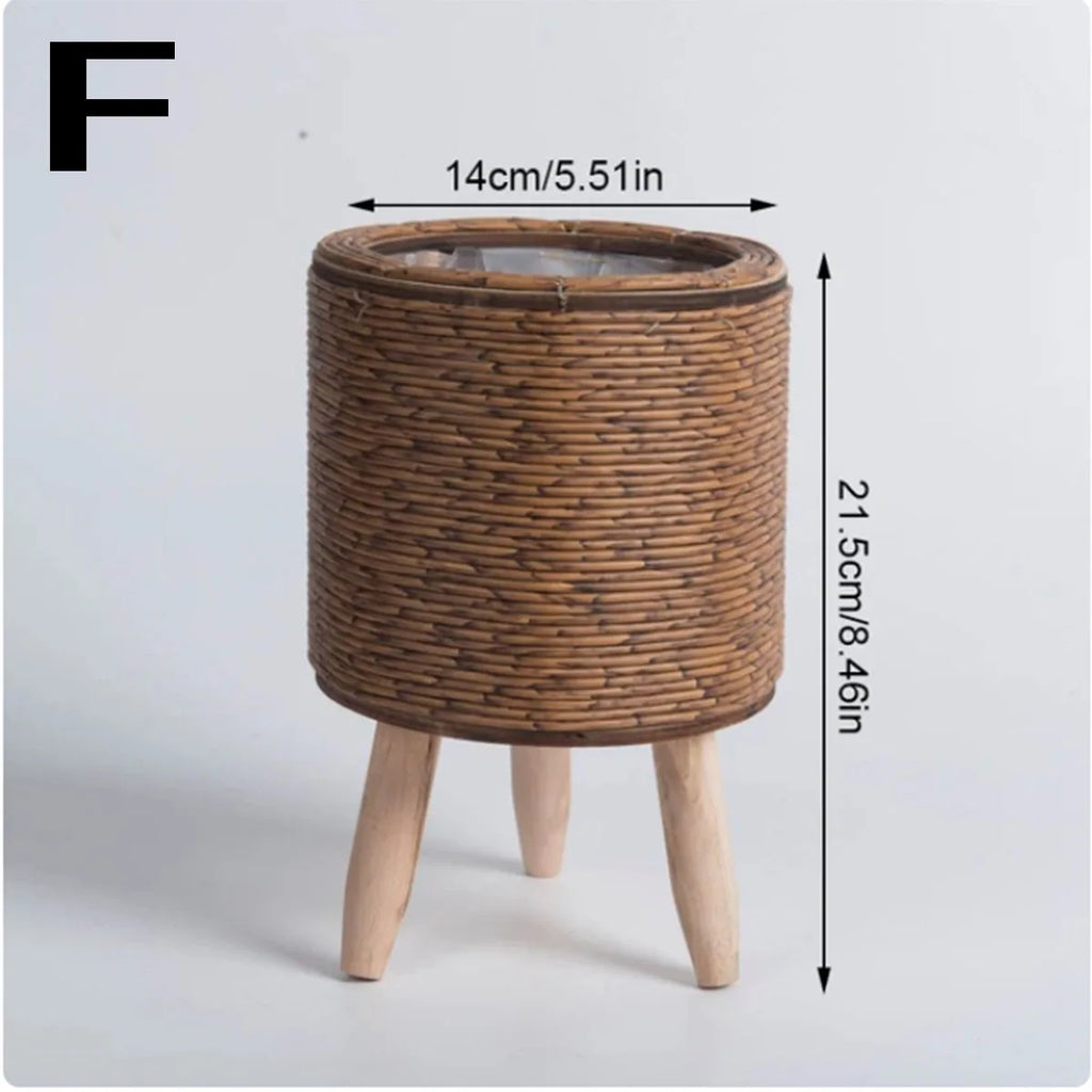 NEW Vine Weaving Flower Frame Triangle bracket flowerpot Desktop creative plant storage container Plant frame grass woven basin