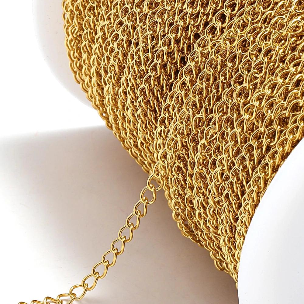 2meters Stainless Steel Extension Chain 2/3/4mm Necklace Chains for Bracelet Necklace DIY Jewelry Making Supplies