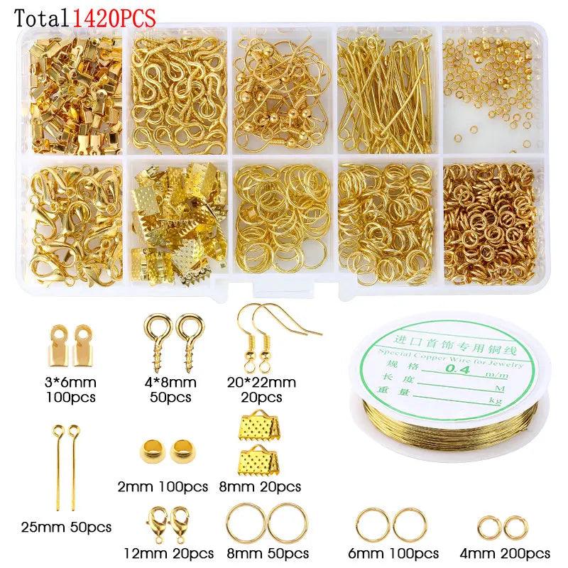 Alloy Accessories Jewelry Findings Set Earring Making Kit Lobster Clasp Open Jump Rings Repair Tools DIY Jewelry Making Supplies