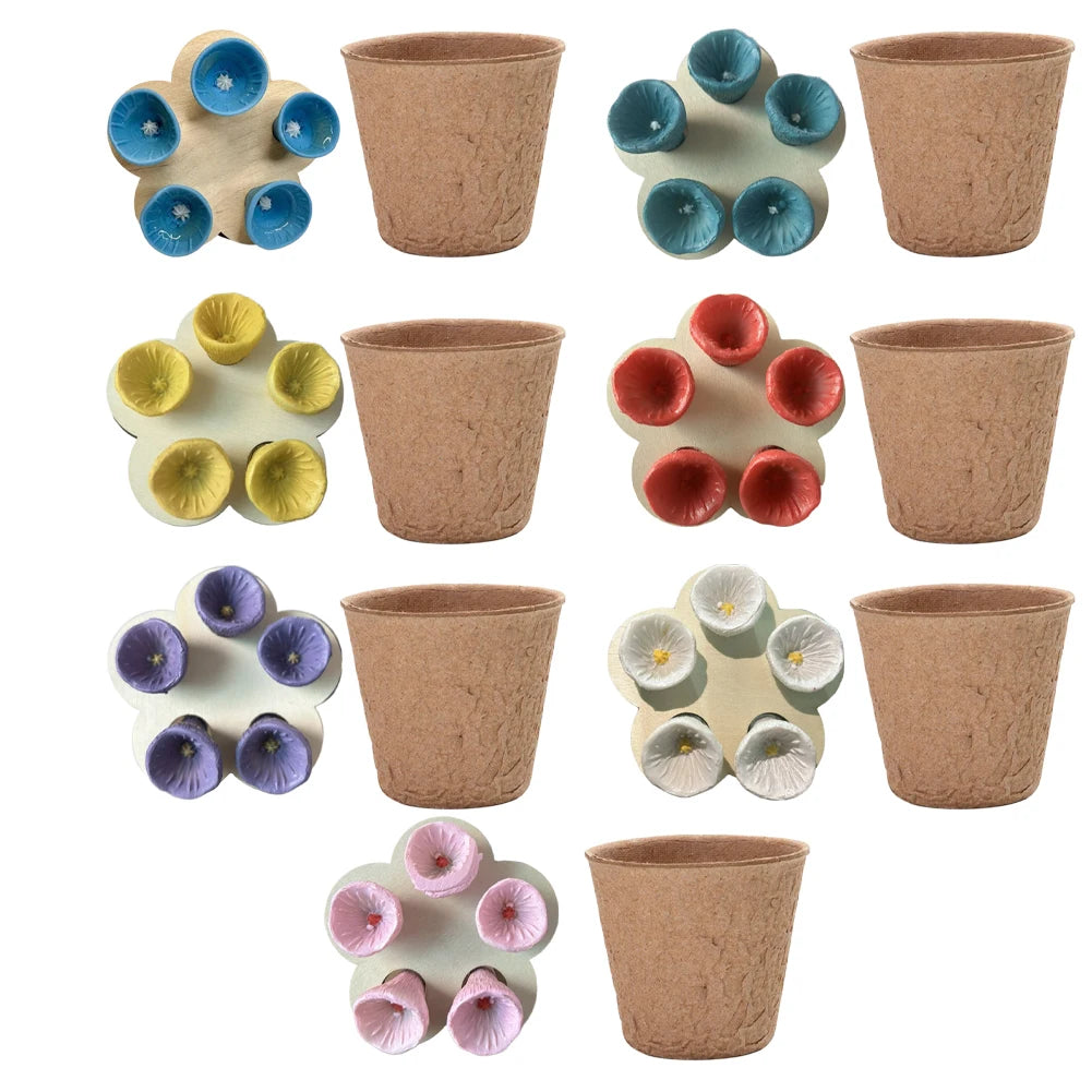 Bees Insect Drinking Cup Bee Drinking Fountain Cup Flower Shape Bees Water Feeder with Nursery Cup & Holder for Beekeeping