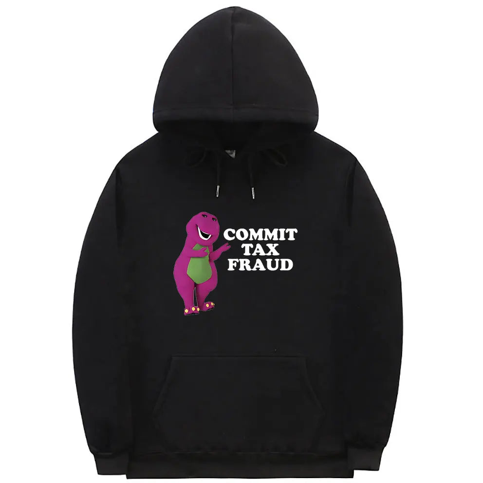 Funny Commit Tax Fraud Meme Hoodie Men Women Anime Cartoon Casual Oversized Pullover Hoodies Unisex Fahsion Fleece Sweatshirt