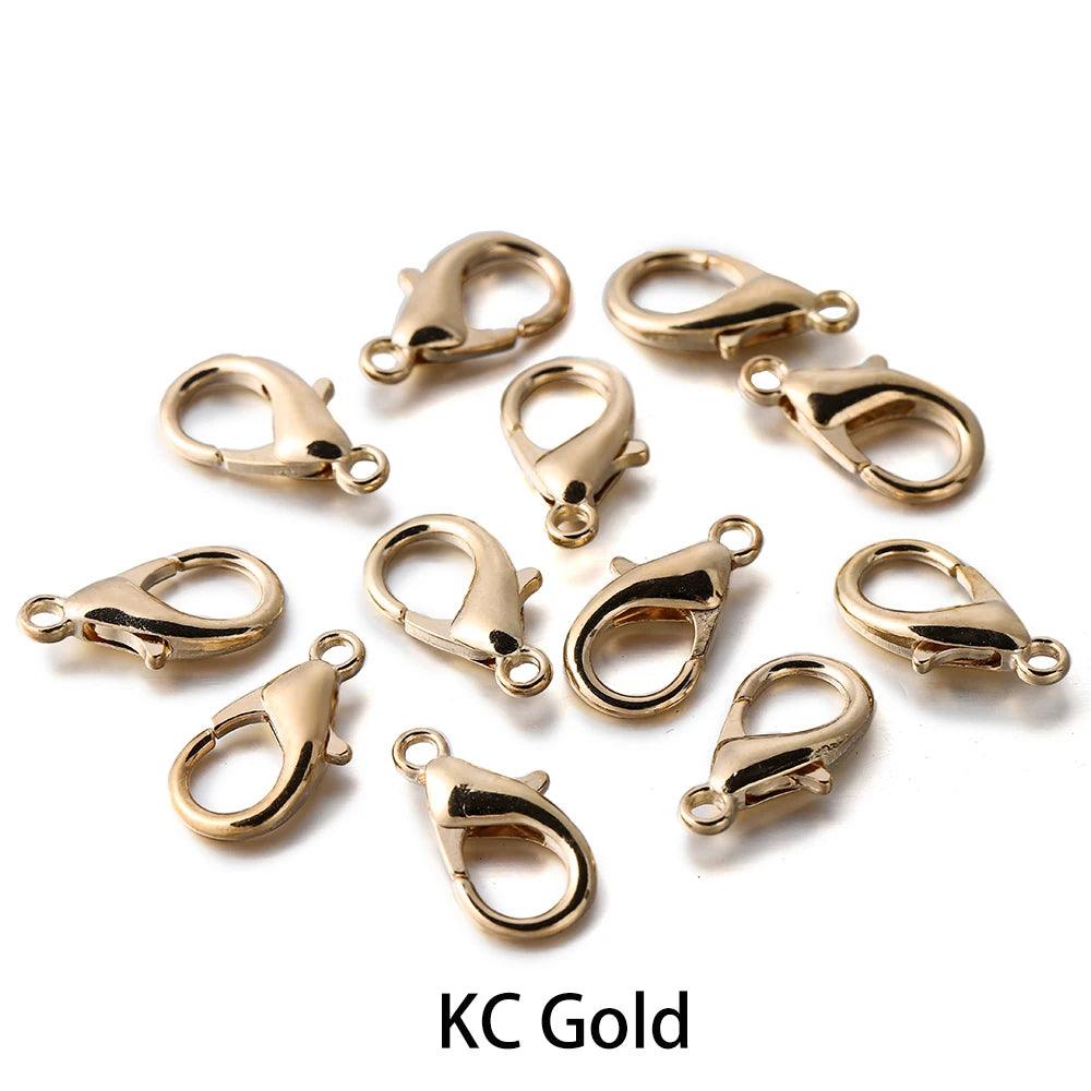 100pcs/lot Metal Lobster Clasps for Bracelets Necklaces Hooks Chain Closure Accessories for  DIY Jewelry Making Findings